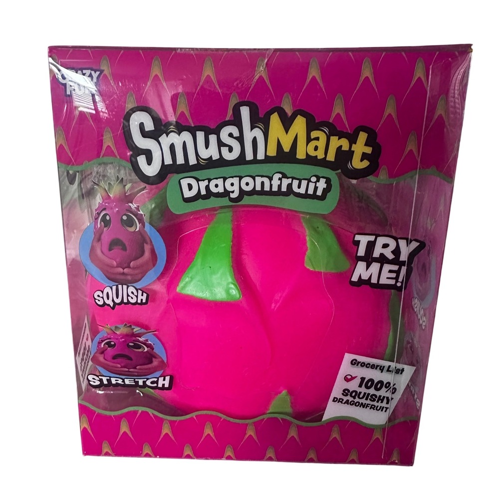 Crazy Fun Smush Mart Dragonfruit Squishy Scented Viral Toy Pink Green New